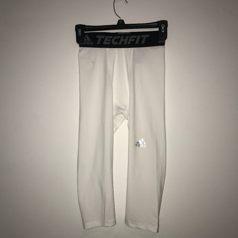 White Adidas Techfit Compressions